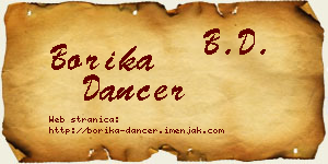 Borika Dancer vizit kartica